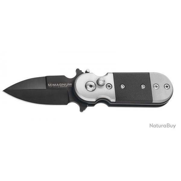 Boker Couteau Black Lightning - Lame 50mm - Manche G10/acier - Clip