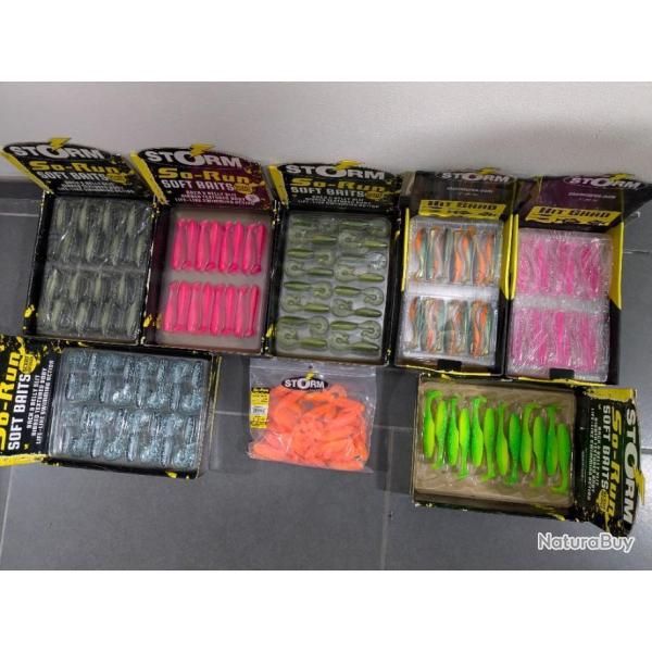 Leurres STORM souple , lot de 25 leurres au choix ! Divers tailles, couleurs , longueur....