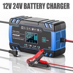 Chargeur de Batterie Intelligent Automatique 12V/8A & 24V/4A - 96W