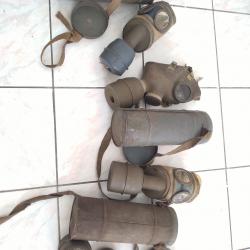 Lot de 3 masques à gas ww2