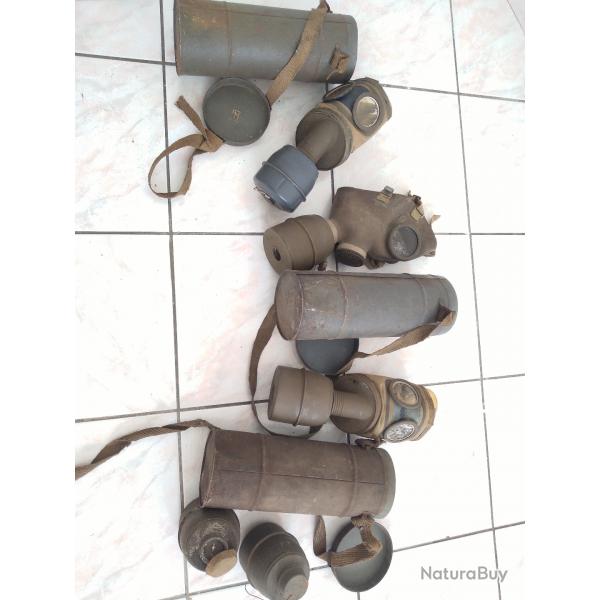 Lot de 3 masques  gas ww2