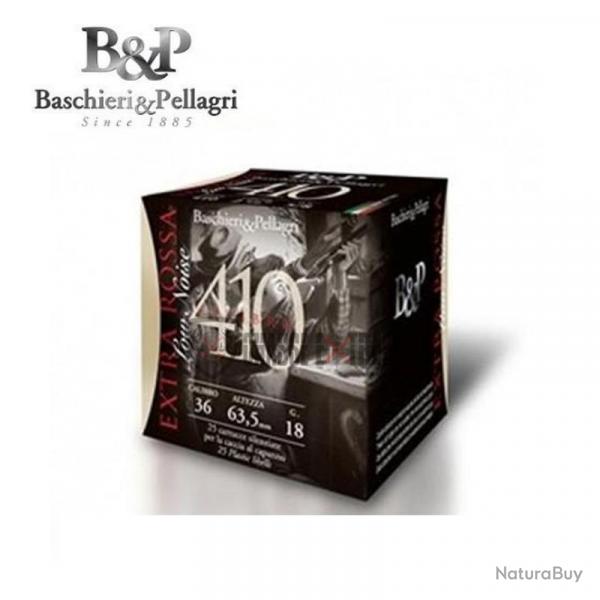 CARTOUCHE B&P axtra rossa low noise calibre 410 (36/63.5) n8 18g bj x25