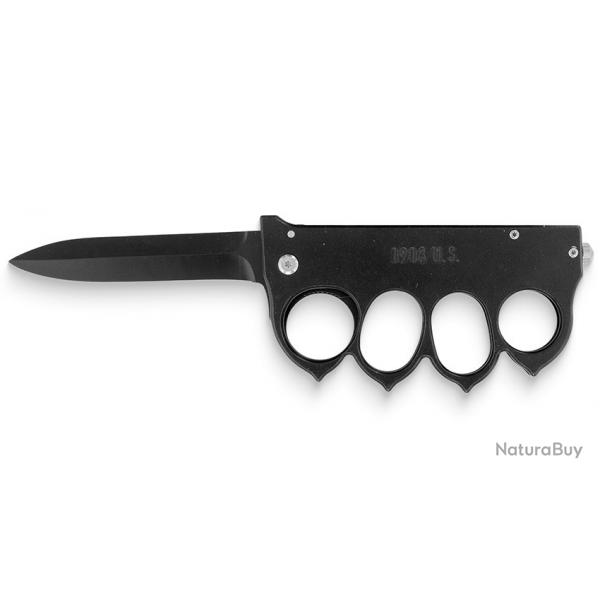 COUTEAU DE DEFENSE AVEC POING AMERICAIN NOIR 1918 US