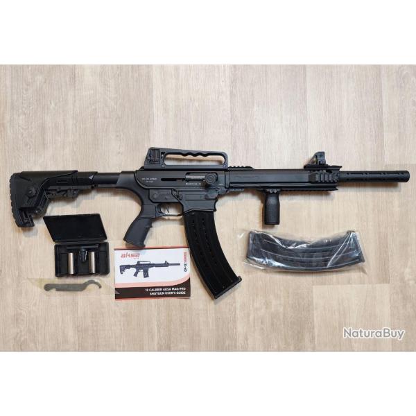 Fusil semi-automatique - AKSA Mod. CF-1205 - Calibre 12/76 - 2 chargeurs, poigne avant (Occasion bo