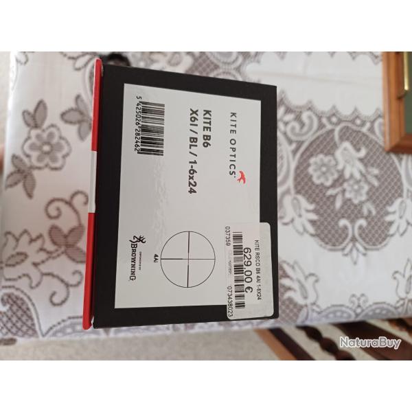 Lunette  avec point rouge kite optics 1-6x24 servie 3 fois prix 629 euros vendu 450 euros