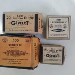 lot gevelot pour cal 20 cartons bourres croisillons