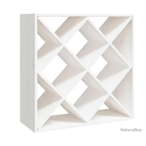 Armoire  vin Blanc 62x25x62 cm Bois de pin massif design dcoration chic