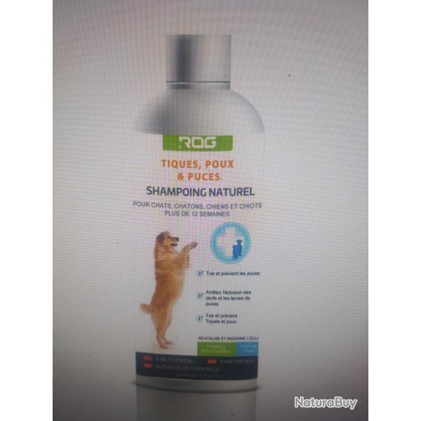 Shampoing naturel pour chien ROG hunting tiques poux et puces