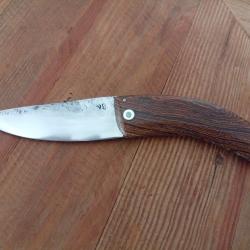 Couteau forgé pliant deux clous en Cocobolo