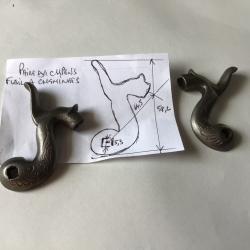 VENDU PAR LE-CUIRASSIER PAIRE DE CHIENS POUR FUSIL À CHEMINEES