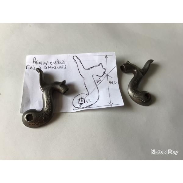 VENDU PAR LE-CUIRASSIER PAIRE DE CHIENS POUR FUSIL  CHEMINEES
