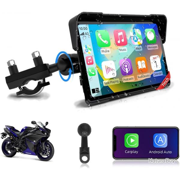 CarPlay Moto Portable 7" Android Auto Moto,GPS Moto IP67 tanche Tactile cran,Double Bluetooth Siri