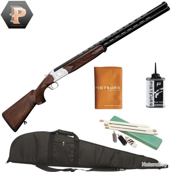 Wahoo ! Pack Fusil superpos Luxe Yildiz ejecteur plaine cal. 20/76 + fourreau + nettoyage + huile