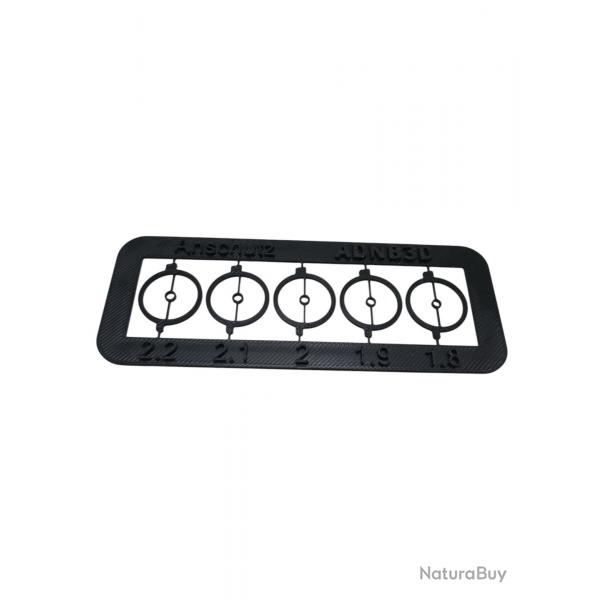 plaquette d'inserts pour guidon Anschtz anneau central de 1.8  2.2 mm