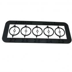 plaquette d'inserts pour guidon Anschütz anneau central de 2.3 à 2.7 mm