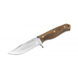 Boker Couteau Walnut Drop - Lame 108mm - Manche Noyer - Trou pour dragone - Etui cuir