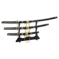 Boker Katana Hikari No Tenshi Set - Tanto + Wakizashi + Katana + Présentoir - Lame 480mm