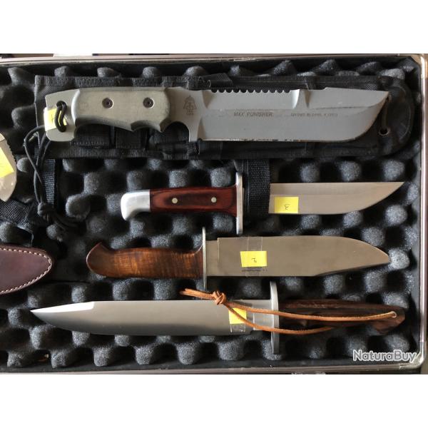 Collection de couteaux, principalement chasse et botte