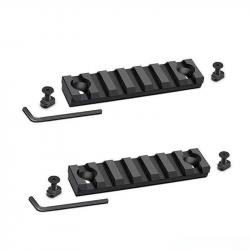 Lot de 2 rails en aluminium anodisé pour montage M-lok - Tailles aux choix de 3 à 13 fentes 7 Fentes