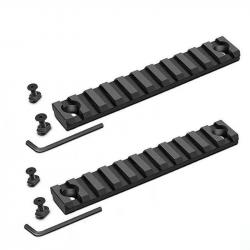 Lot de 2 rails en aluminium anodisé pour montage M-lok - Tailles aux choix de 3 à 13 fentes 11 Fente