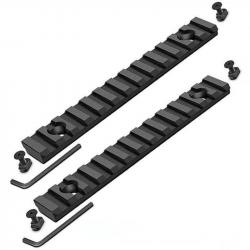 Lot de 2 rails en aluminium anodisé pour montage M-lok - Tailles aux choix de 3 à 13 fentes 13 Fente