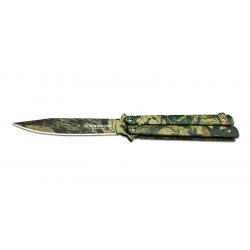 Boker Couteau Balisong camo - Lame 95mm - Manche Aluminium revêtement camo