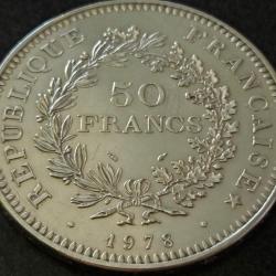 Piece argent 50francs hercule 1978