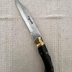 Couteau de chasse Laguiole à la d'Estaing - Manche corne de buffle + étui cuir