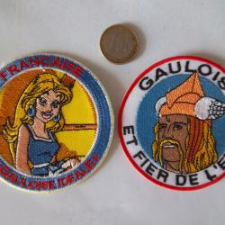 lot 2 écussons gaulois patriotique insigne collection