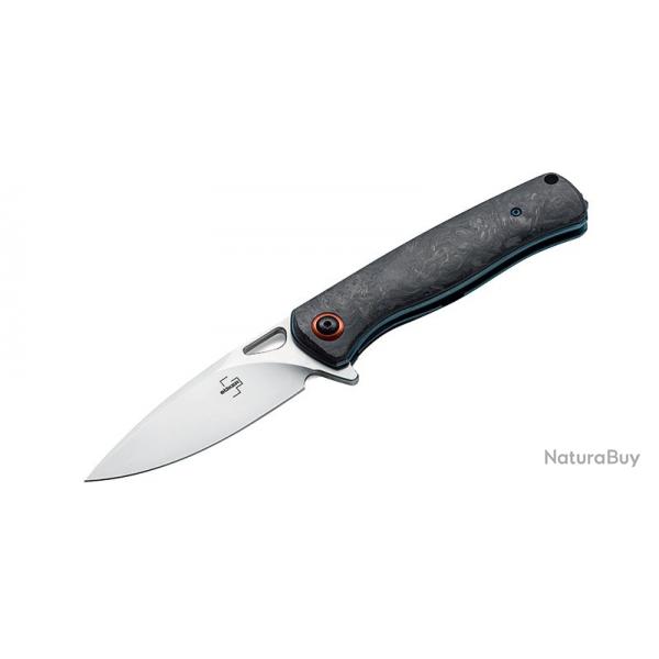 Boker Couteau Nebula - Lame 92mm - Manche Carbone - Clip