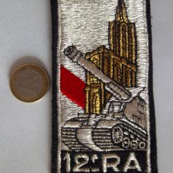 écusson militaire 12e régiment d'artillerie dissous en 2009 insigne collection