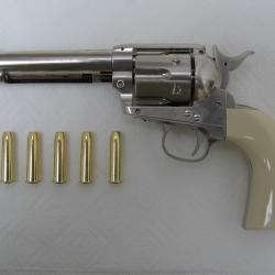 Revolver Colt SAA 45 Peacemaker 5"5 nickelé CO2 calibre 4,5 mm billes d'acier Umarex "NEUF"