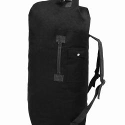 Sac style militaire 85 L Noir polyester pratique résistant voyage randonnée extérieur