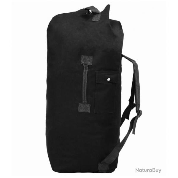 Sac style militaire 85 L Noir polyester pratique rsistant voyage randonne extrieur