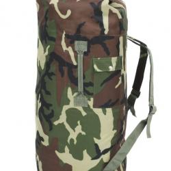 Sac style militaire 85 L motif camouflage polyester pratique résistant voyage randonnée extérieur