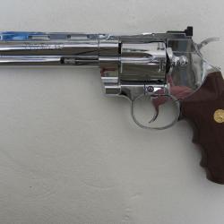 Revolver Colt Python nickelé modèle canon 6 pouces calibre 4,5 mm billes d'acier BBs Umarex "NEUF"