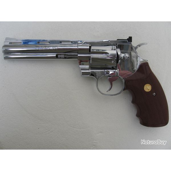 Revolver Colt Python nickel modle canon 6 pouces calibre 4,5 mm billes d'acier BBs Umarex "NEUF"