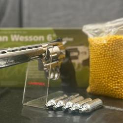 PACK PRÊT A TIRER REVOLVER 6MM DAN WESSON 6'' CO2 SILVER