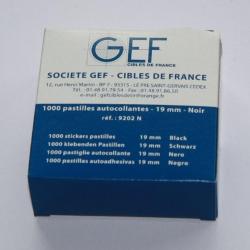 1 000 pastilles autocollantes de tir noire 15mm GEF
