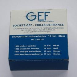 1 000 pastilles autocollantes de tir blanche 15mm GEF