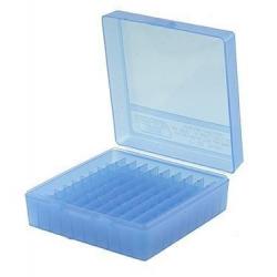 MTM P100-44 Boite à Munitions 41, 44 Magnum, 45 Long Colt Bleu Transparent