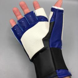 Gant de tir coupé STARGET pour tireur gaucher Blanc et bleu