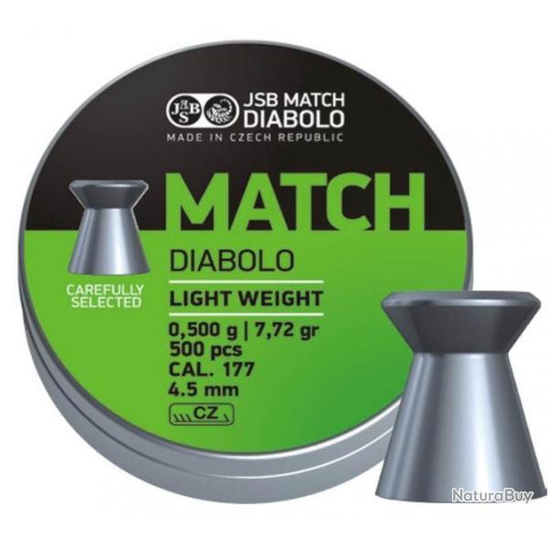 Plombs JSB Light Weight diamtre 4.50 poids 0.500g 4.51mm
