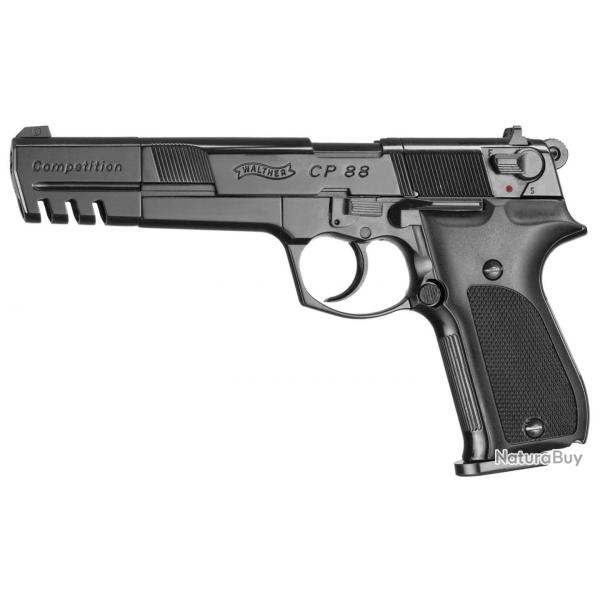 Pistolet  plombs CO2 Calibre 4.5mm Walther CP88 Match Noir