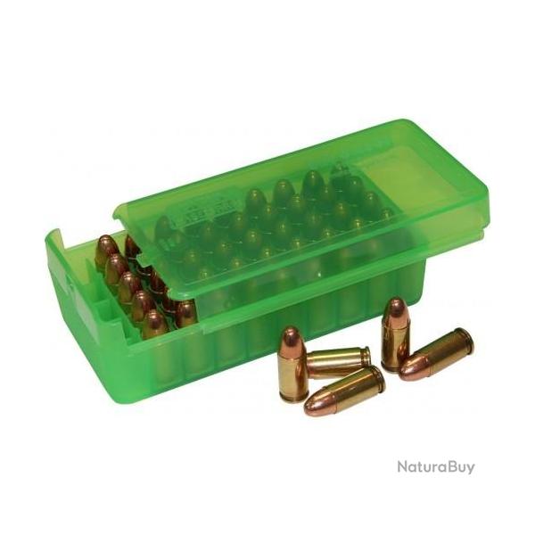 MTM P50SS Boite  Munitions  Glissire Latrale 10mm, 40S&W, 45ACP Vert Transparent