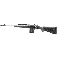 CARABINE RUGER GUNSITE SCOUT KM77-LG 308W GAUCHER CACHE FLAMME INOX