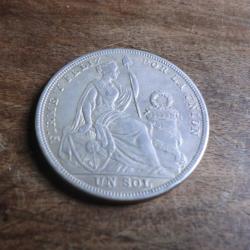 monnaie un sol  ""r&eacute;publiqua peruana lima 5 d&eacute;cimos  1924