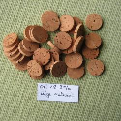 Rares...  Rondelles liège naturel ép 3 mm cal 12