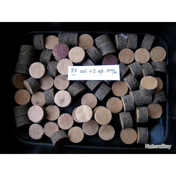 77 bourres feutre sec cal 12 p 11 mm