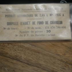 Sachet de 20 goupilles d'arrêt de fond de chargeur de PA 35 S, fabrication Manuf de Chatellerault
